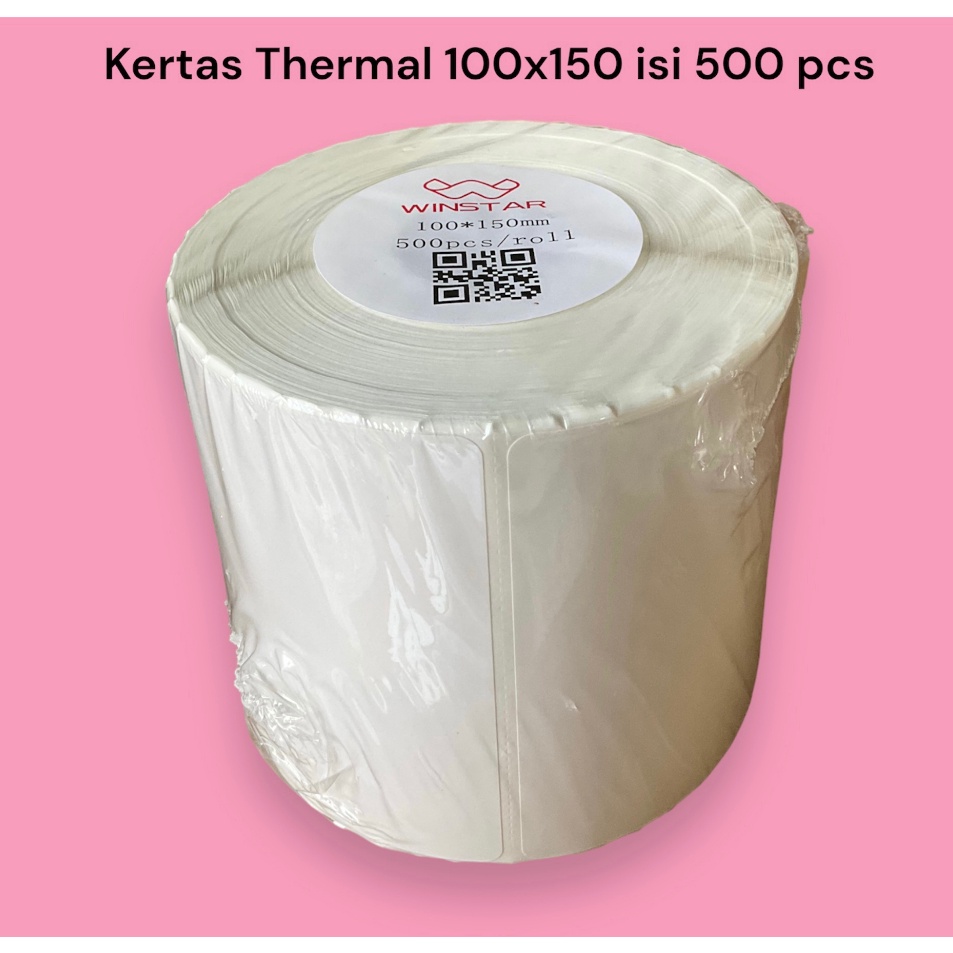 

9cBestseller Kertas Thermal Label Barcode RollLipat isi 5 pcs ukuran A6 1 x 15 mm Thermal Paper ORIGINAL Kertas Sticker E5