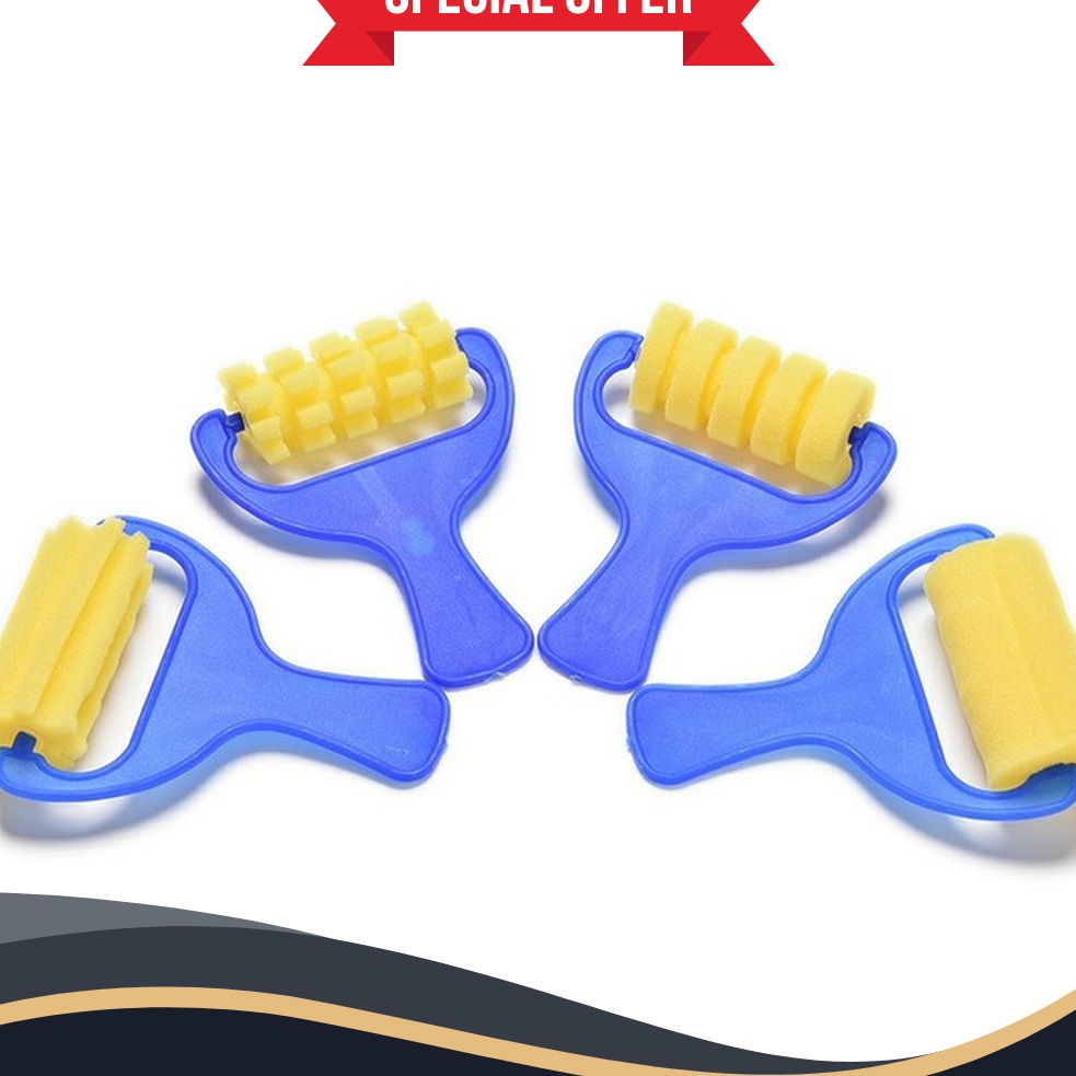 

TUNGGU APALAGI Kid Paint Sponge Roller Spons Lukis isi 4