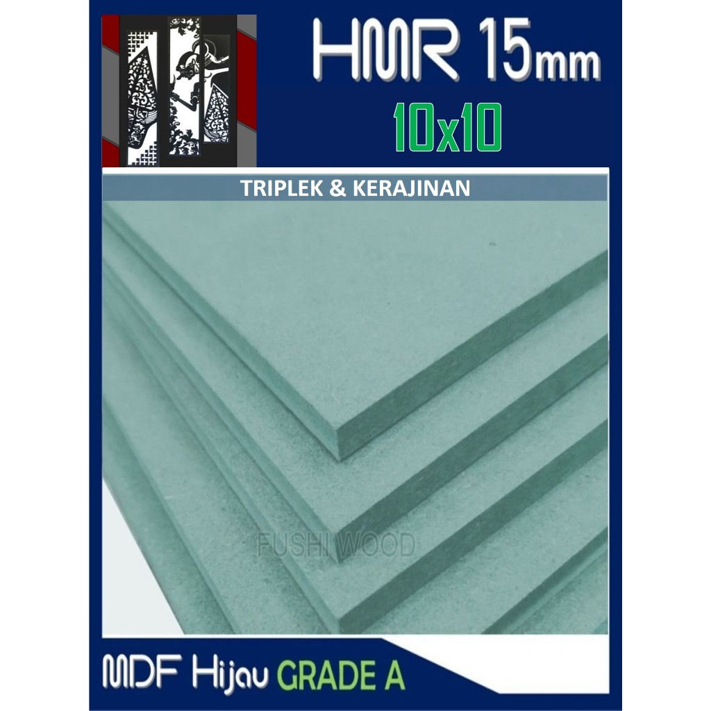 HMR 15mm | MDF HIJAU 15mm 10x10 cm HMR Board 15 mm 10x10cm | 10 x 10 cm