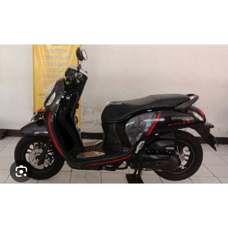striping stiker les body Scoopy 2021 hitam bahan bagus grade ORI