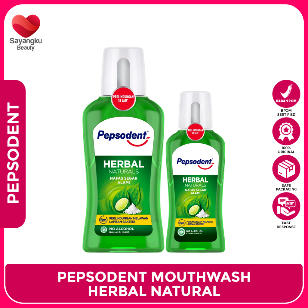 PEPSODENT Mouthwash Herbal Natural