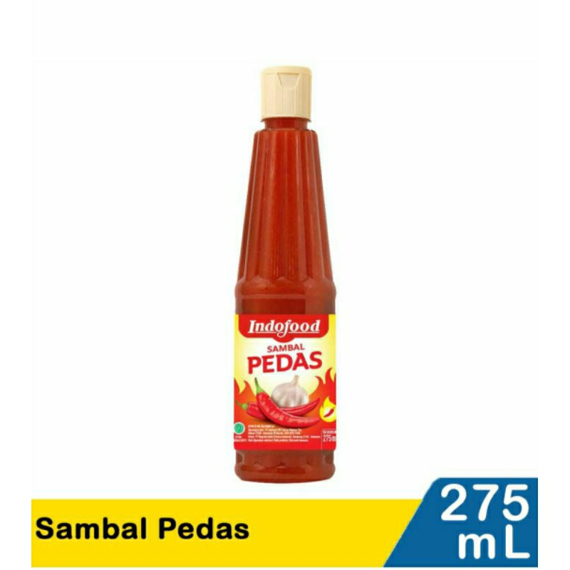 Indofood sambal pedas dahsyat 275 ml ,  extra pedas 275ml , pedas 275 ml , tomat 275 ml