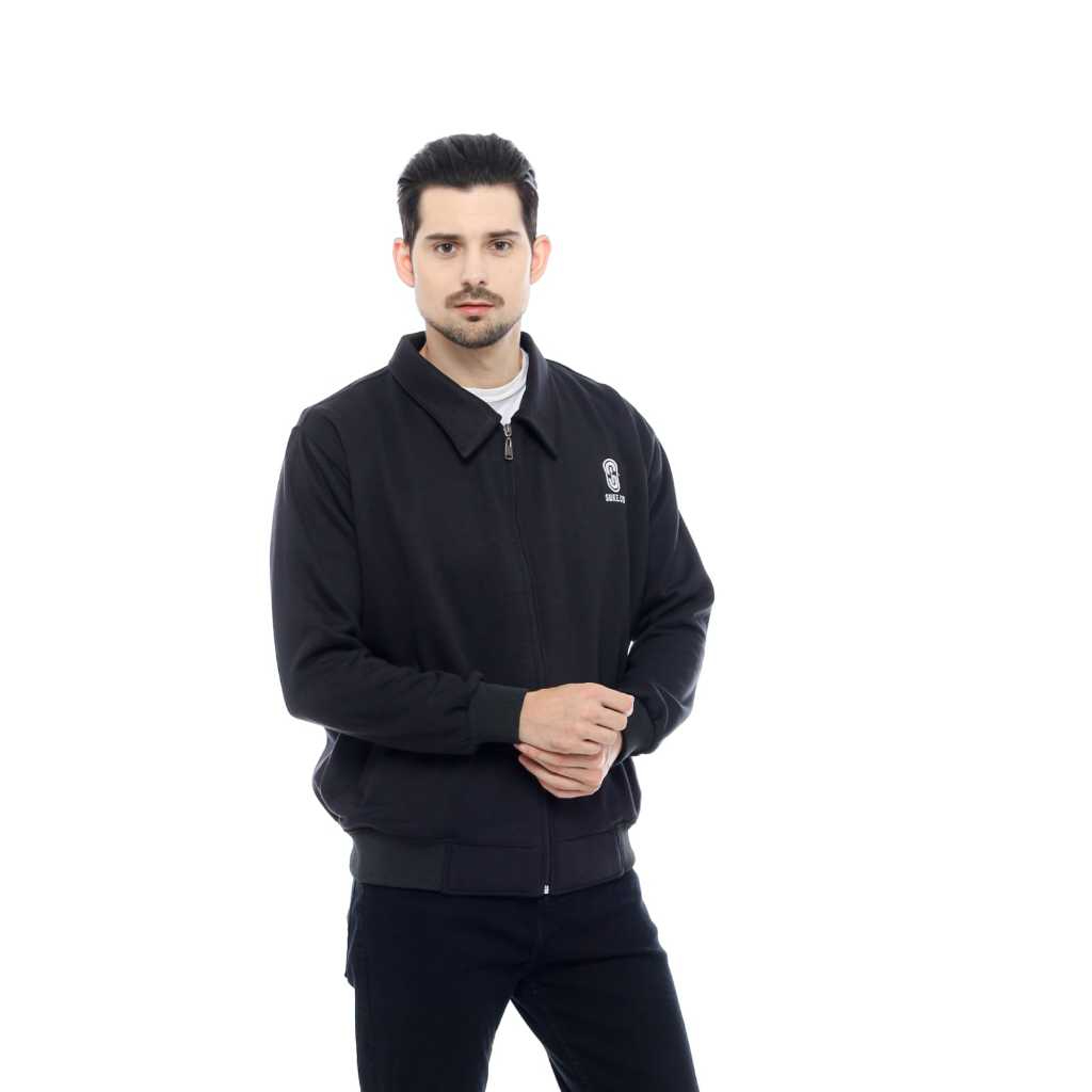 SUKE.CO BOXY WORK JACKET BLACK LOGO BORDIR PREMIUM DISTRO UNISEX / JACKET HITAM BOMBER PRIA