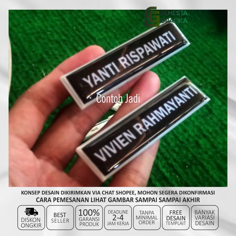 

Name Tag Papan Nama dada Nametag Akrilik Magnet/Peniti/Pin Paku