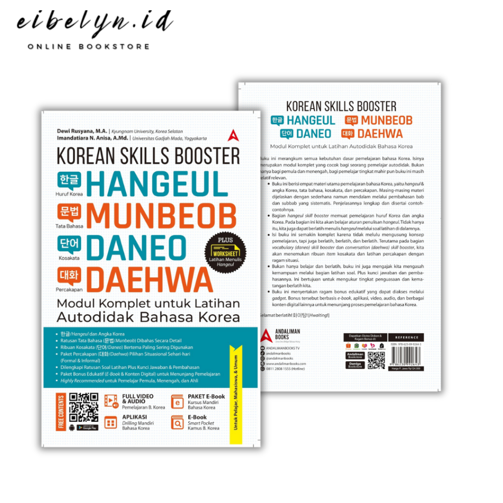 BUKU PINTAR KOREA - KOREAN SKILLS BOOSTER; HANGEUL; MUNBEOB DANEO DAEEHWA