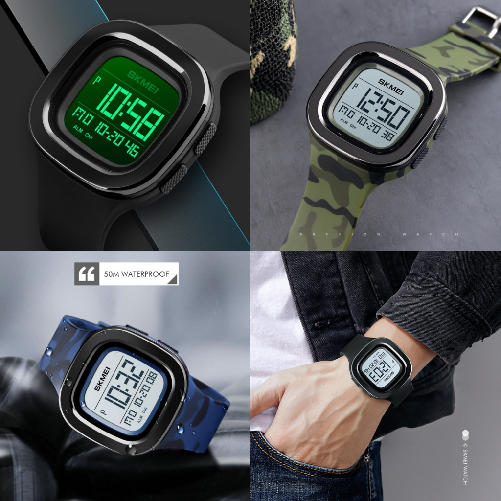 JAMKEREN SKMEI 1580 Jam Tangan Pria Digital Sporty Rubber Strap Tali Karet Original Anti Air