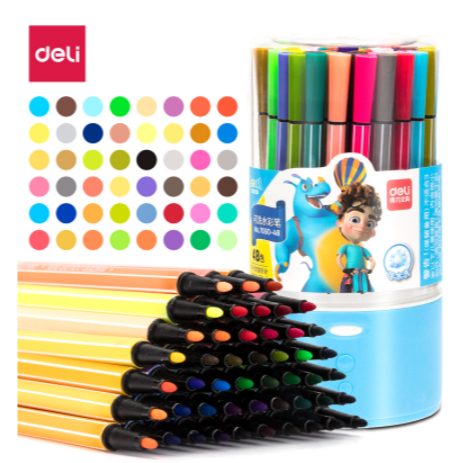 

Deli Hexagonal Watercolor Marker Pen 7060-48 Spidol Warna 48 color