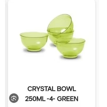 TUPPERWARE CRYSTAL BOWL HIJAU SET 4