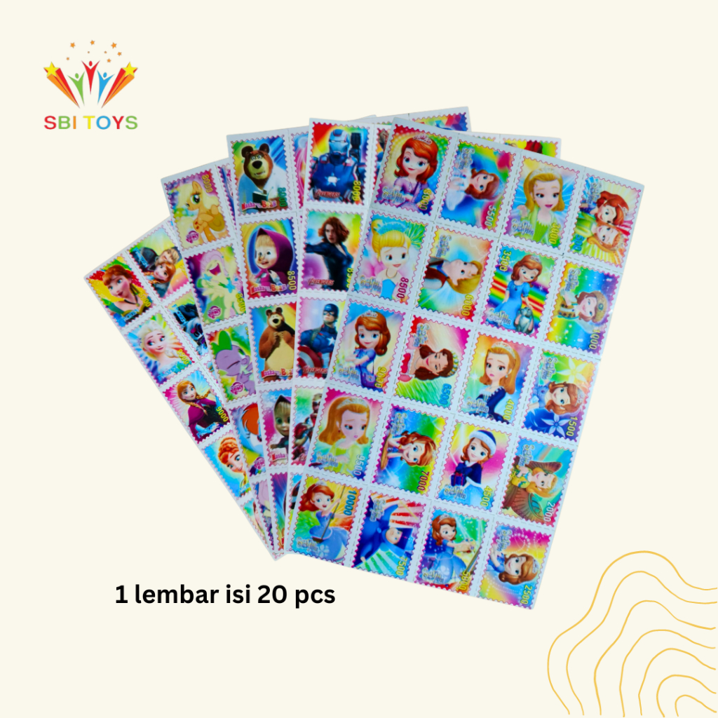 

[SBI TOYS] 10 Lembar Mix Perangko Mainan Anak || Perangko Mainan Murah || Perangko Kartun Lucu