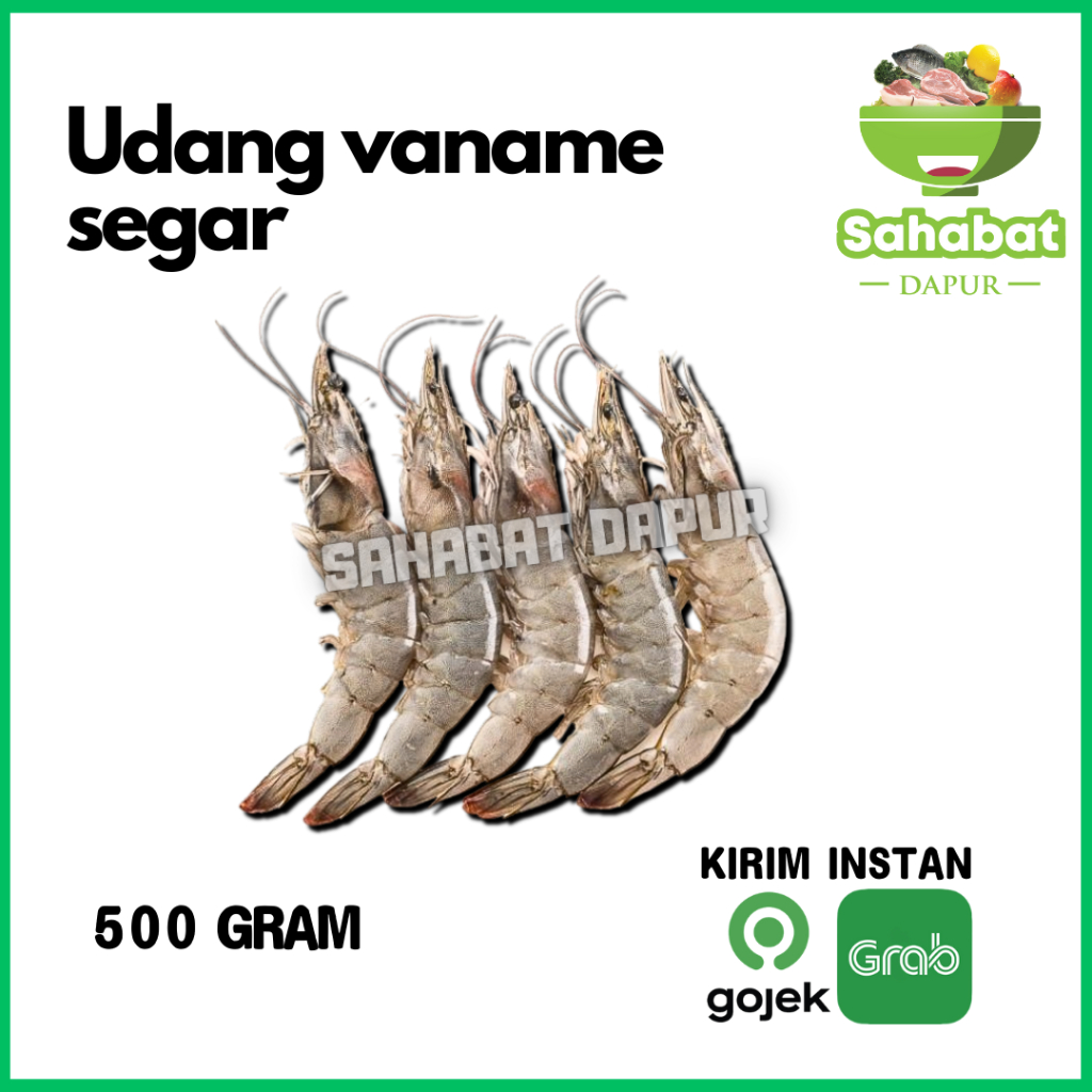 

Udang Segar / Udang Vaname 500gram Free Box - Sahabatdapur