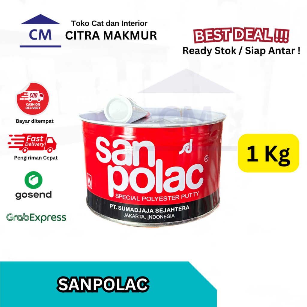 Dempul Sanpolac - 1 Kg Dempul Serbaguna ( Dempul+Hardener )