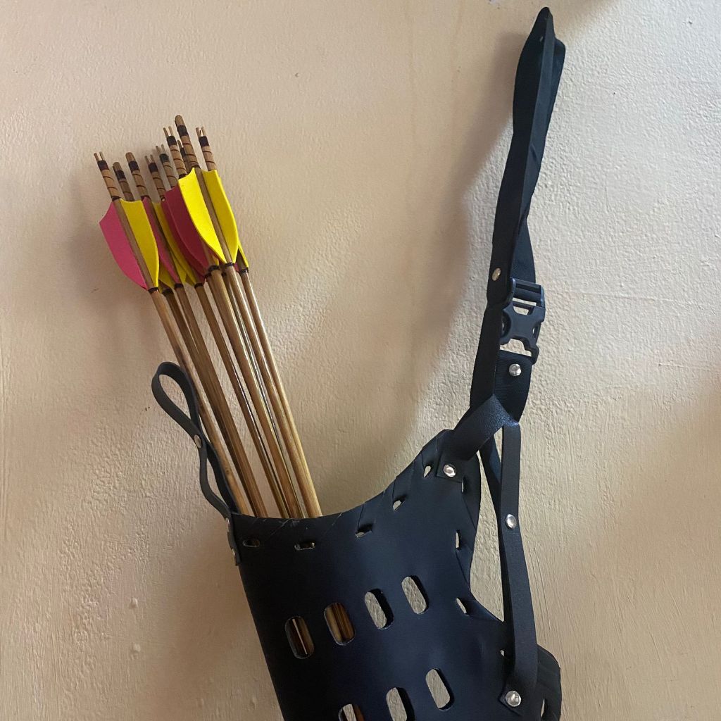 QUIVER KULIT TAS PANAHAN KULIT TAS SELEMPANG KULIT PREMIUM UNTUK MEMBAWA ARROWS ANAK PANAHAN, TAS BU