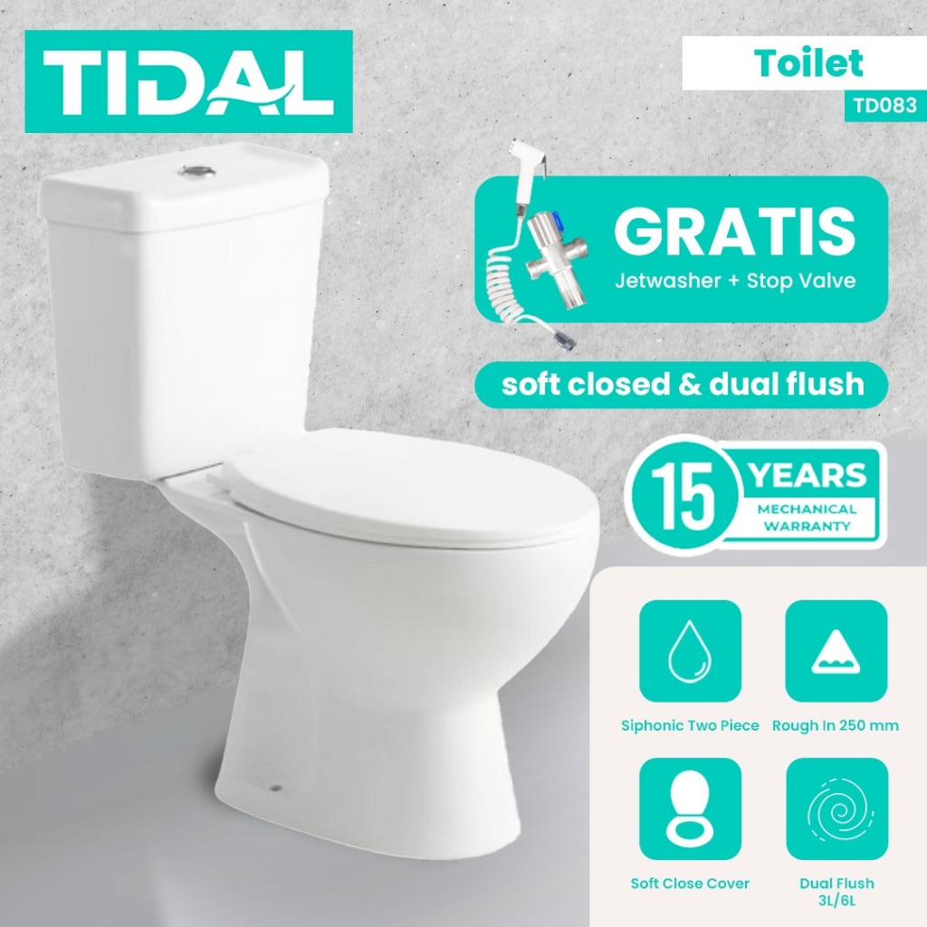 Toilet / Closet Duduk Tidal TD083 (Kurir Toko Area Tertentu)