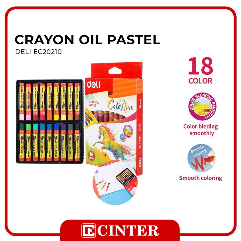 

DELI - PEWARNA / KRAYON MINYAK LILIN / PASTEL MINYAK / CRAYON OIL PASTEL 18 WARNA EC20210