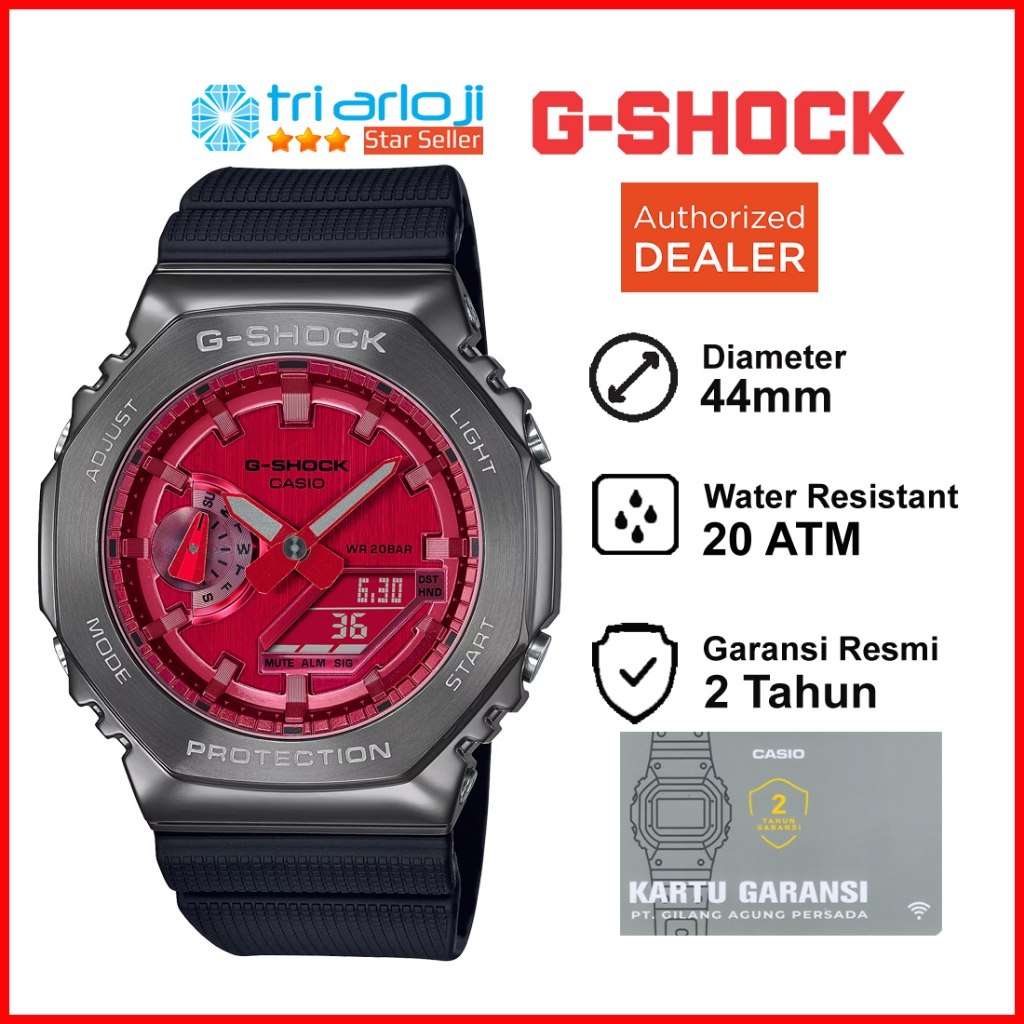 Casio G-Shock GM-2100B-4ADR Jam Tangan Pria GSHOCK Steel GM-2100B-4A GM-2100B GM2100 G-STEEL Metal