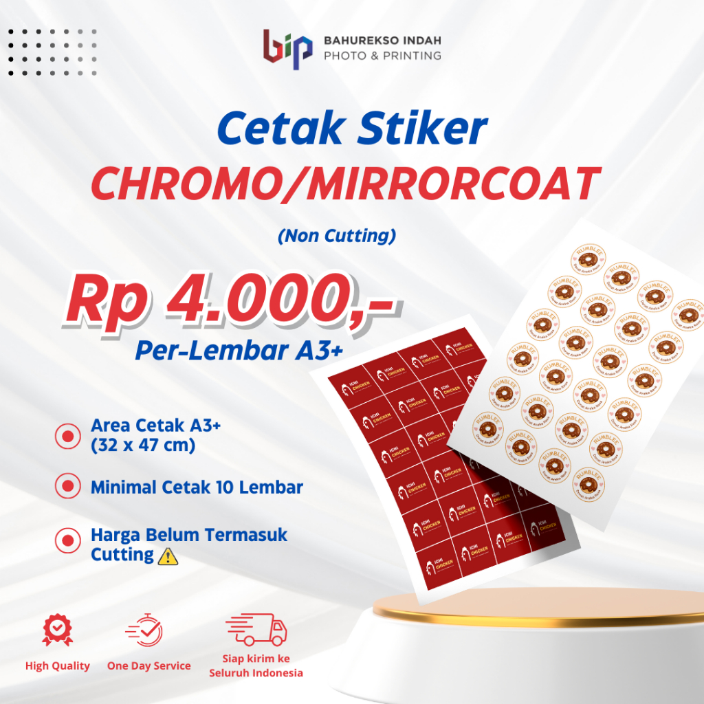 

Cetak Stiker Chromo A3 Murah / Cetak Stiker Label Kemasan Makanan Minuman Online Shop Murah Proses Cepat