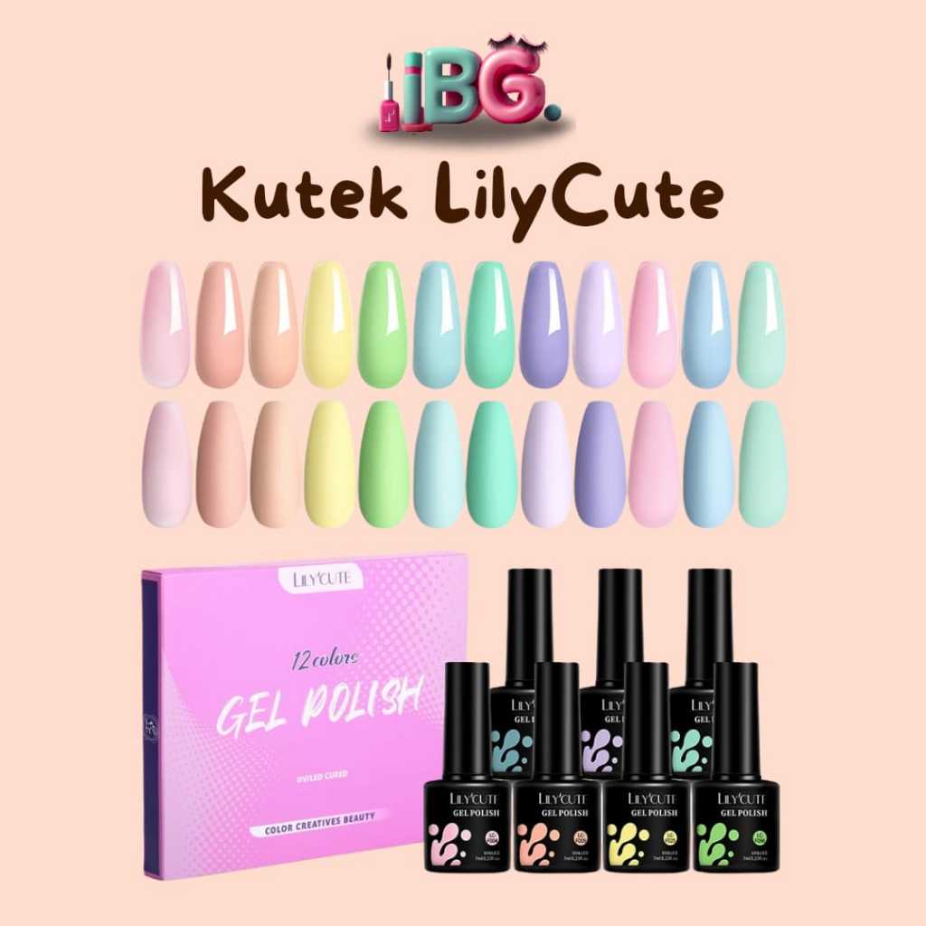 LilyCute Pastel Series UV Gel Polish / Kutek Pastel / Kutek Macaroon / Kutek Solid Soft Pastel/ Kute
