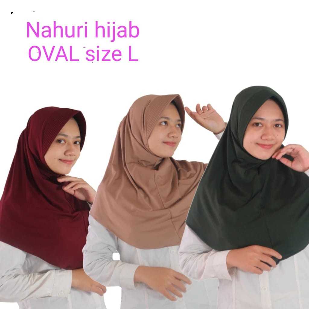 Bergo hamidah SIZE L / HIJAB INSTAN BERGO OVAL JERSEY PREMIUM / MENUTUP DADA