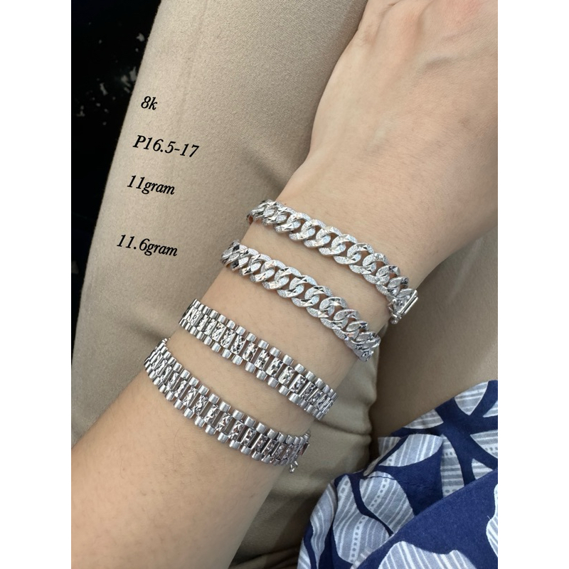 Gelang rantai sisik naga patah patah mas putih