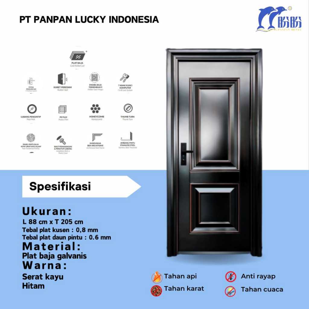 PINTU BAJA PANPAN/PINTU UTAMA/PINTU TYPE SINGLE/PINTU KAMAR/PINTU UTAMA