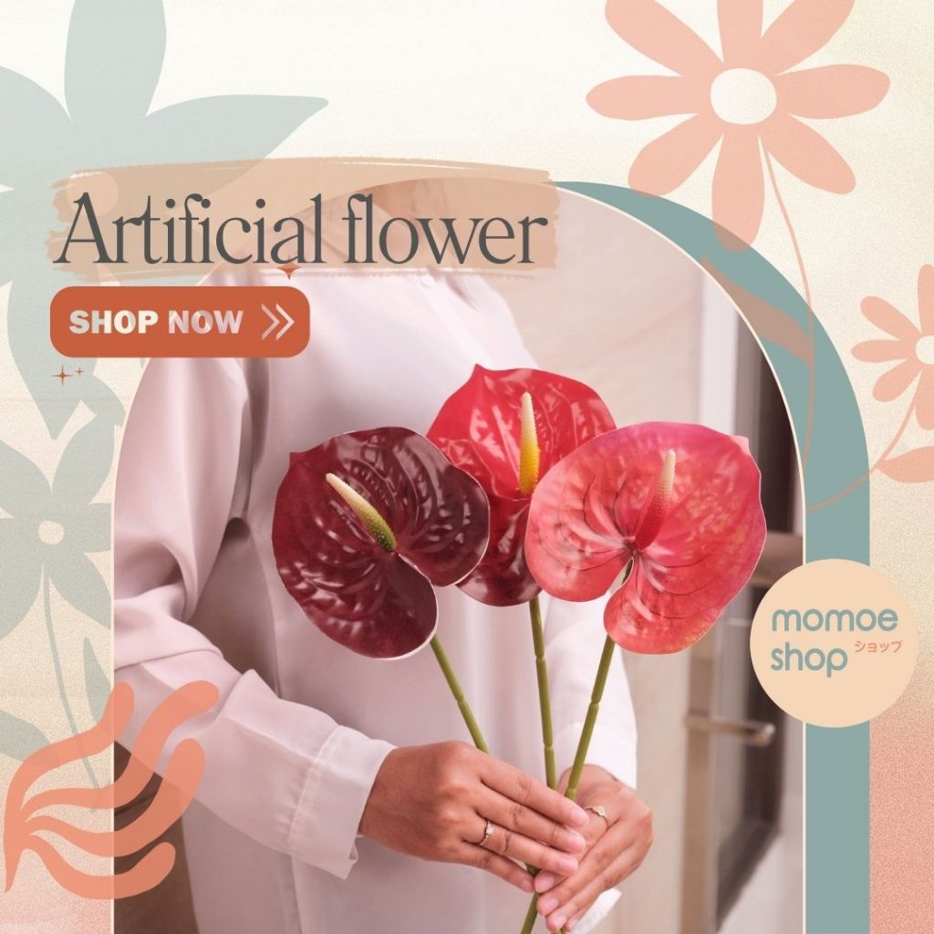 Bunga Artificial flower Kuping Gajah latex premium 11cm Jumbo dekorasi imitasi hiasan Bunga Lidah im
