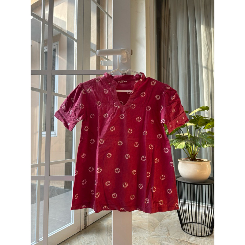 PRELOVED blouse batik lengan pendek