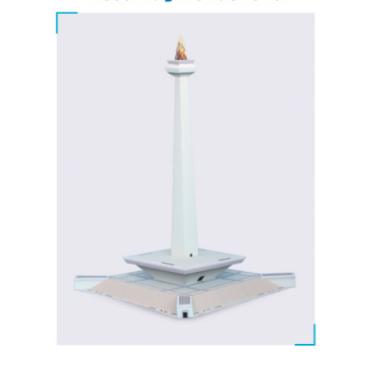 TUGU MONAS DKI JAKARTA Diorama papercraft miniatur sejarah warisan dunia diy kerajinan kertas tangan