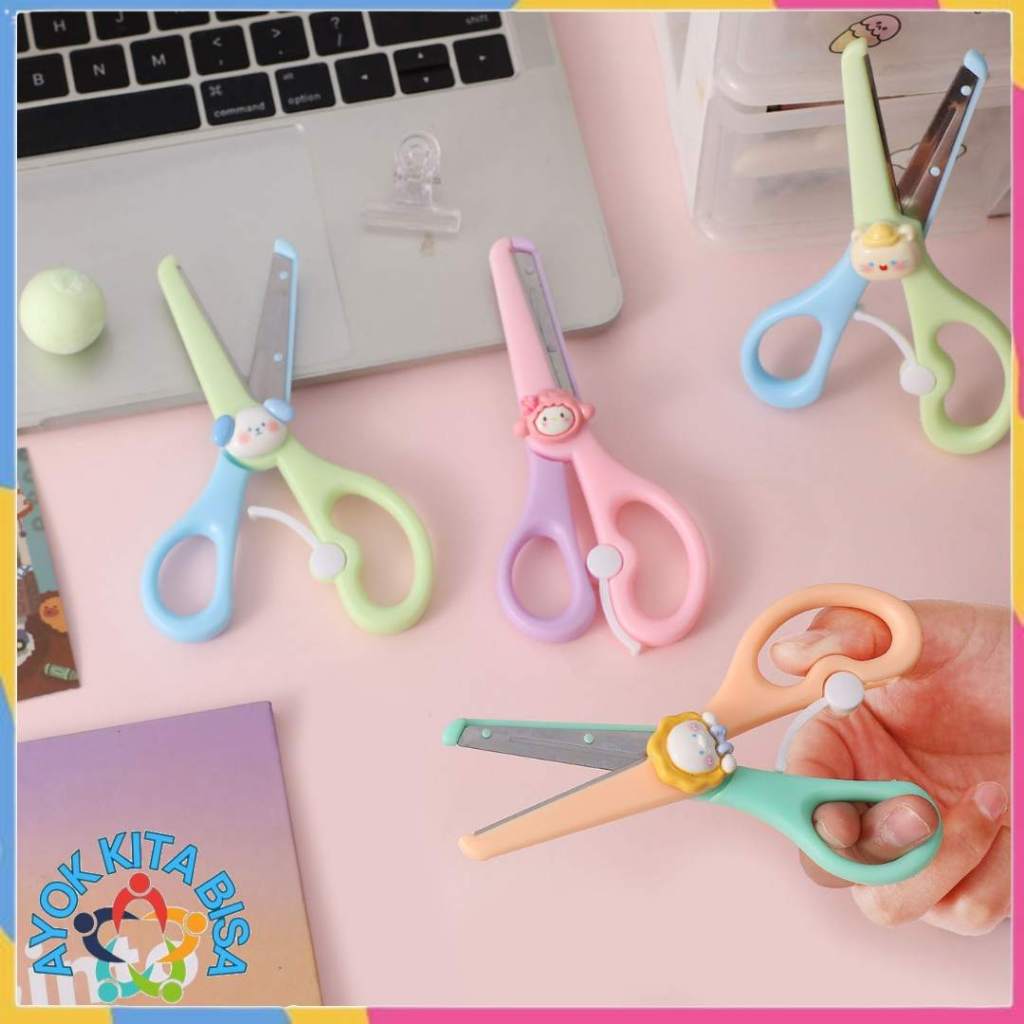 

AKB Gunting Portabel Mini Scissors Gunting Lucu Alat Tulis Anak Sekolah Kartun Diy Motif Karakter Hewan Lucu