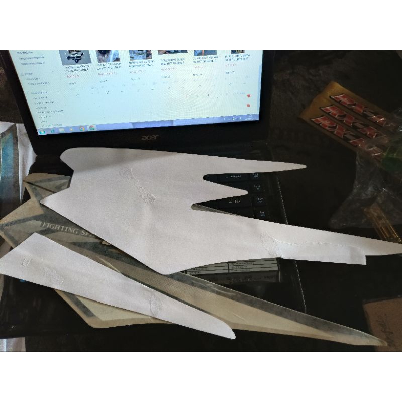 STRIPING SETIKER RX KING TANK BOX AKI SET GOLD 2002