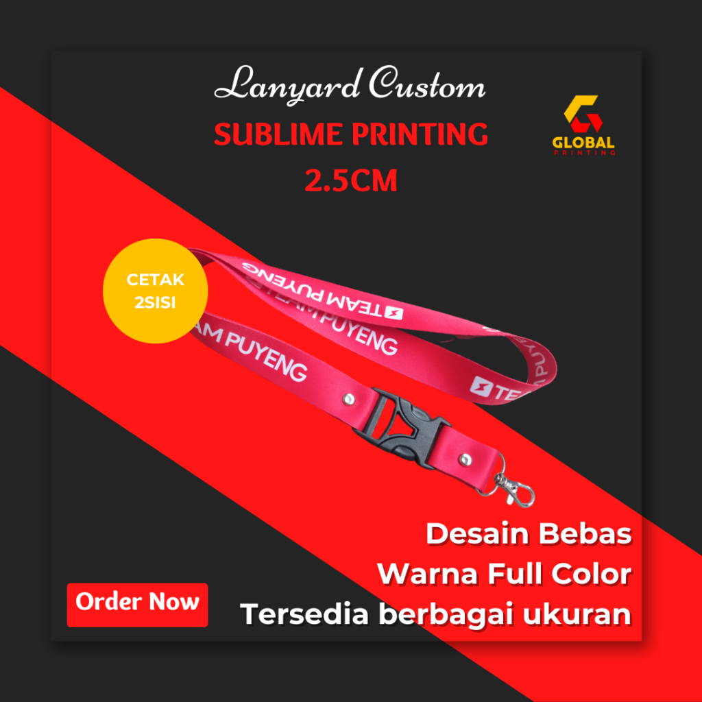 

Lanyard Custom Tali nametag Tali Idcard Bahan Tissue Gantungan Hp Printing Full Color Anti Luntur