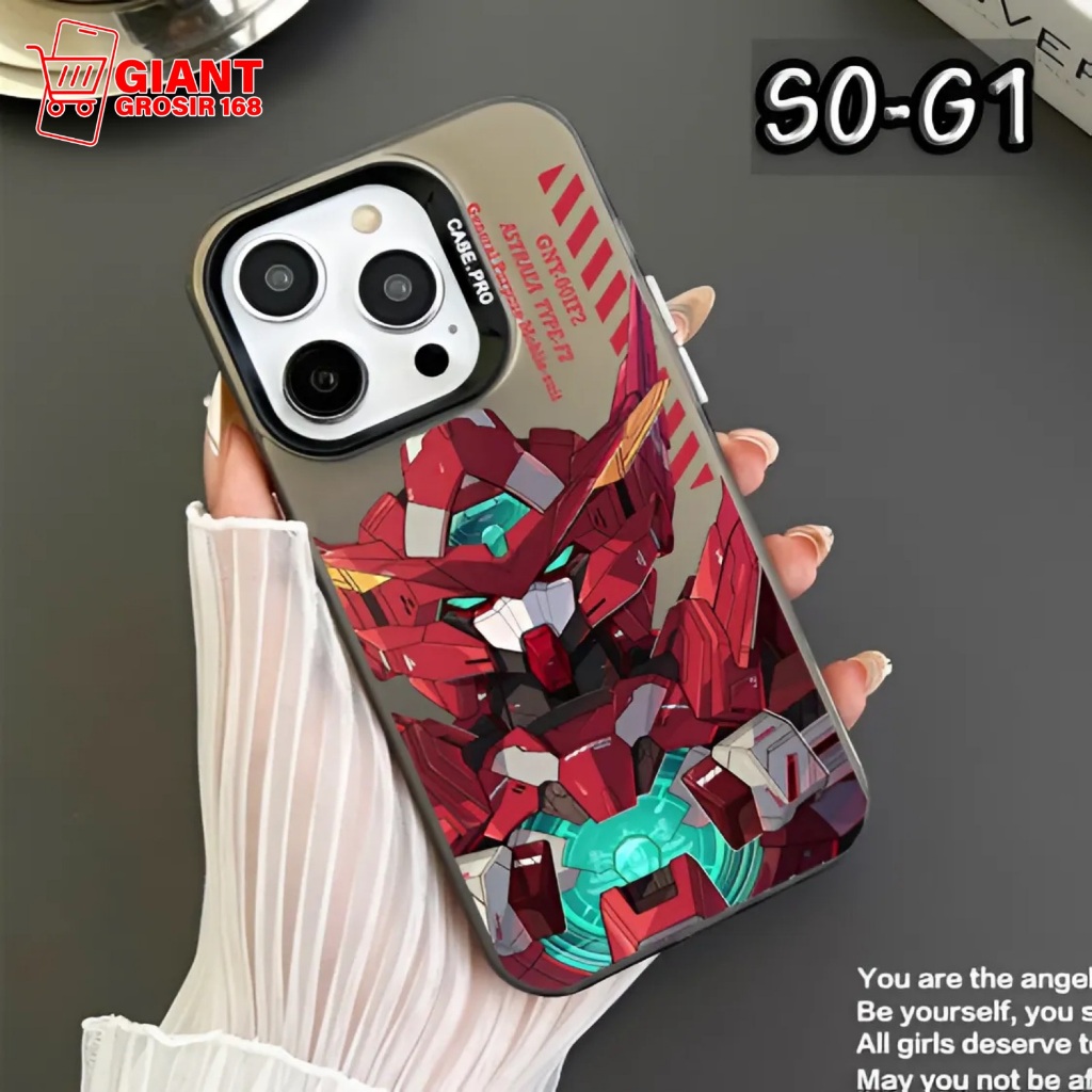 Case IMD Hologram Black Casing Robot Gundam for Oppo A52 Oppo A92 Oppo A3S Oppo A53 Oppo A33 2020 Op