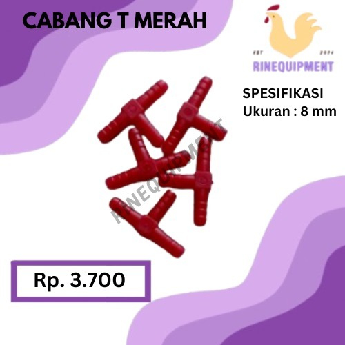 CABANG T BIRU / CABANG SELANG SPAREPART TEMPAT MINUM AYAM OTOMATIS