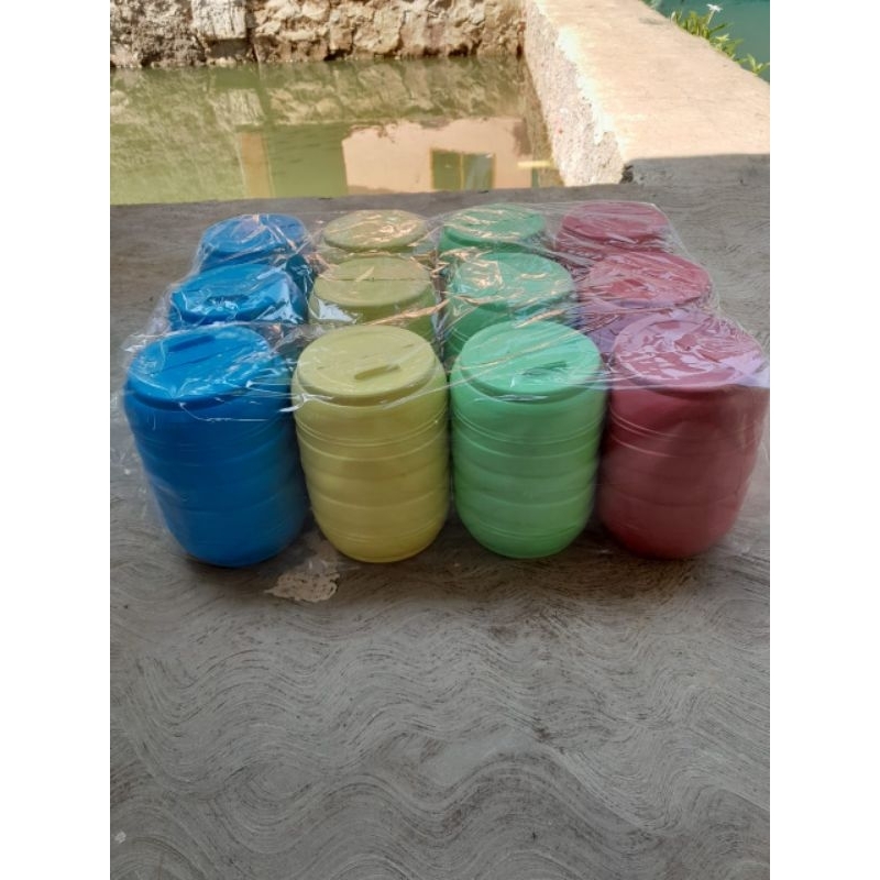 Celengan plastik 1 lusin (12 pcs) celengan tong murah kecil