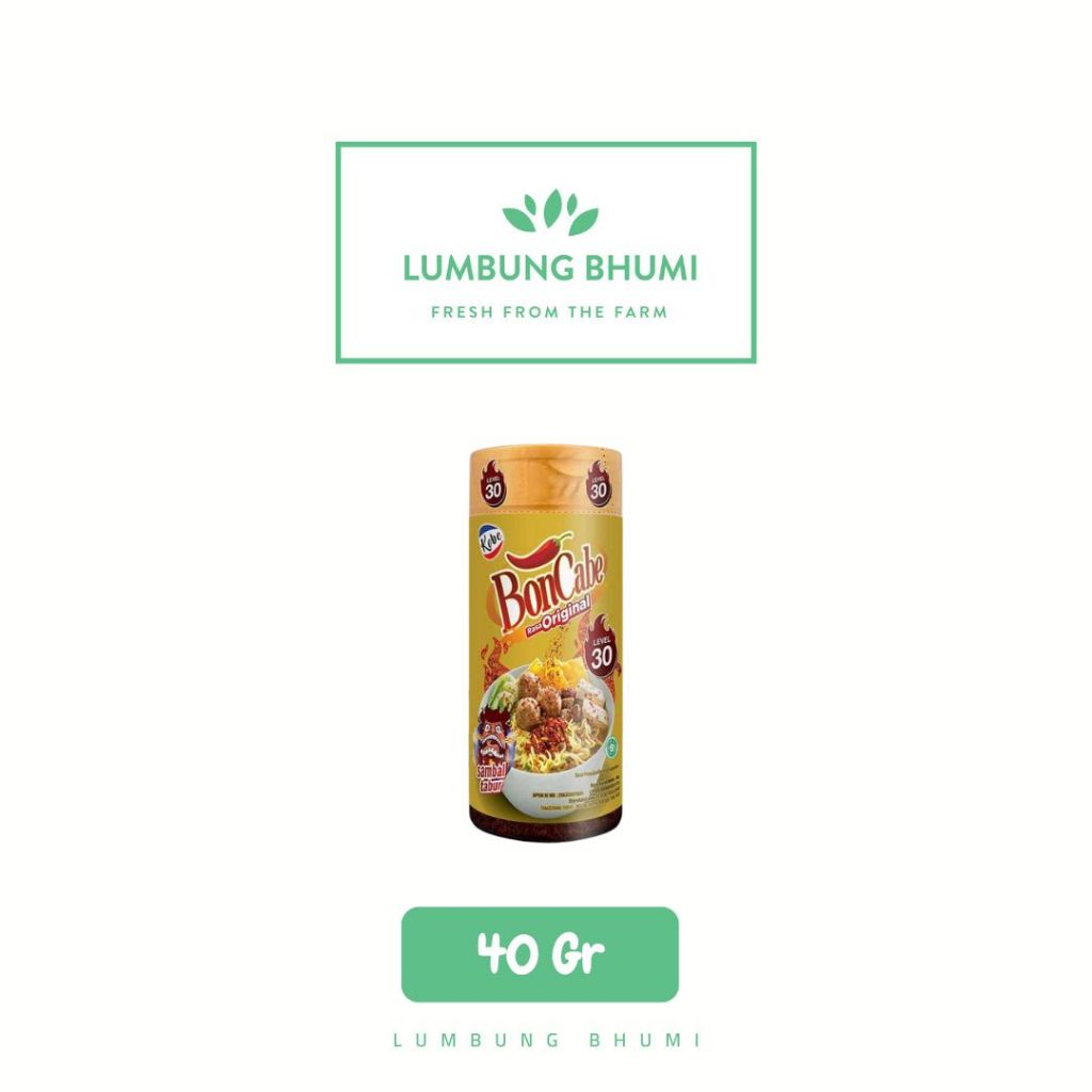

BONCABE Sambal Tabur Original Lv 30 Botol 40 Gr 1 Pcs - Lumbung Bhumi