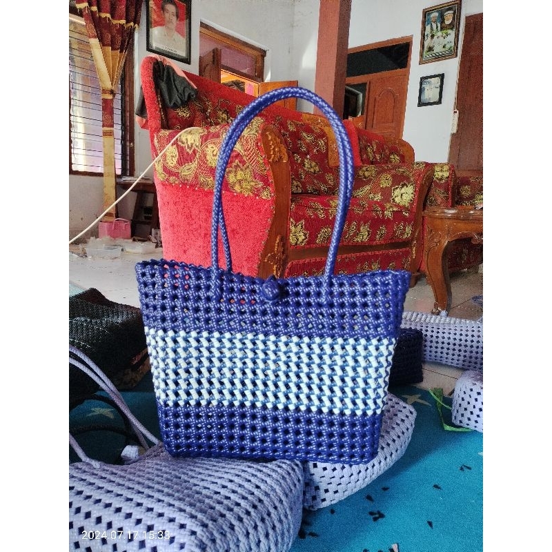 Tas Jali Anyam 2 garis/anyam bunga/Jali jali premium