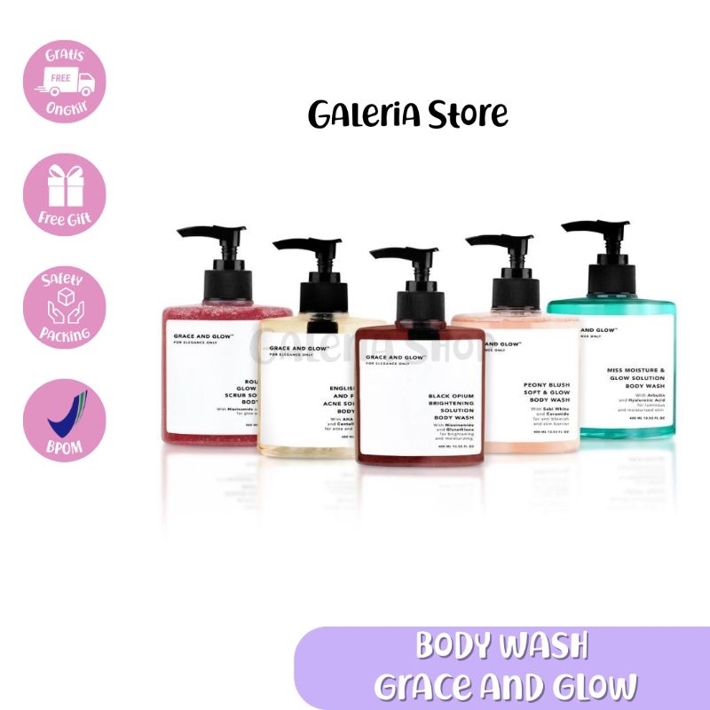 (READY STOK) BODY WASH GRACE AND GLOW 300ML | GRACE AND GLOW BRIGHTENING BODY WASH | GRACE AND GLOW 