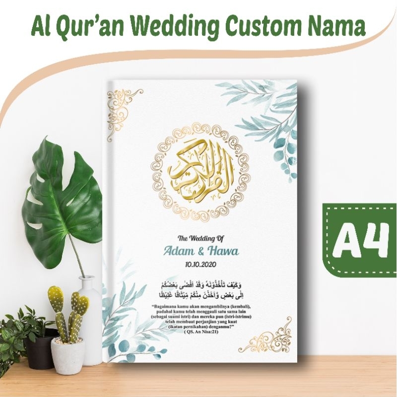 Alquran Tajwid Terjemah & Hafalan Custom Nama/quran non terjemah Custom Nama /Quran Seserahan Weddin