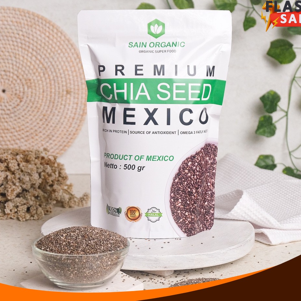 

BRAND Chia Seed Organic Mexico untuk Diet Freshly Black Cia Seed Organik fresly Biji Chia Seeds