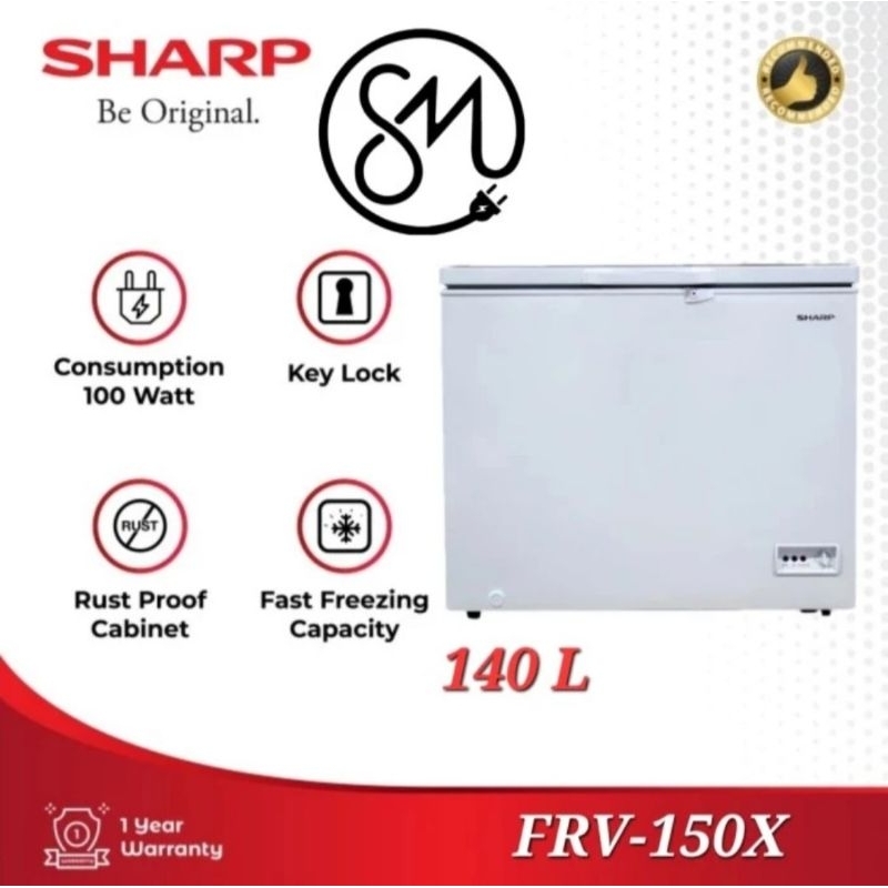Chest Freezer Box Sharp FRV-150X 140 Liter FRV150X
