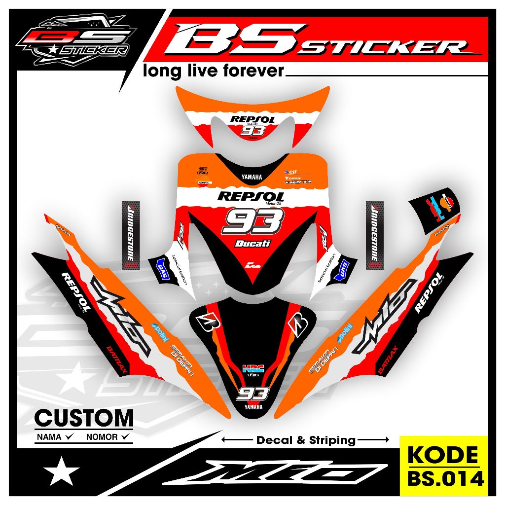 Decal striping yamaha mio smile - SEMI DECAL Variasi List YAMAHA MIO SMILE .BS.014