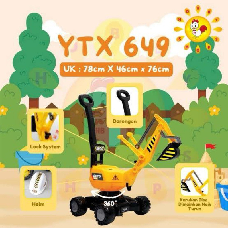 (BISA COD) BEKO YTX 649 - Mainan Anak Mobil Mobilan Traktor Dorongan BECO / BEKO YTX 649 SHP Toys FR