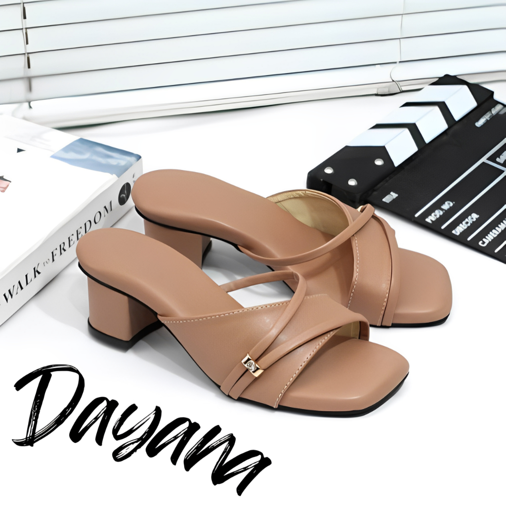 Sandal heels wanita Dayana hak tinggi 5cm - Sendal high heels wanita hak tahu