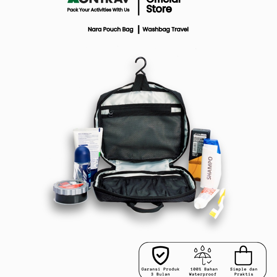 Kilat MONTRAV  Tas Tempat Sabun  Tas Alat Mandi Traveling  Nara