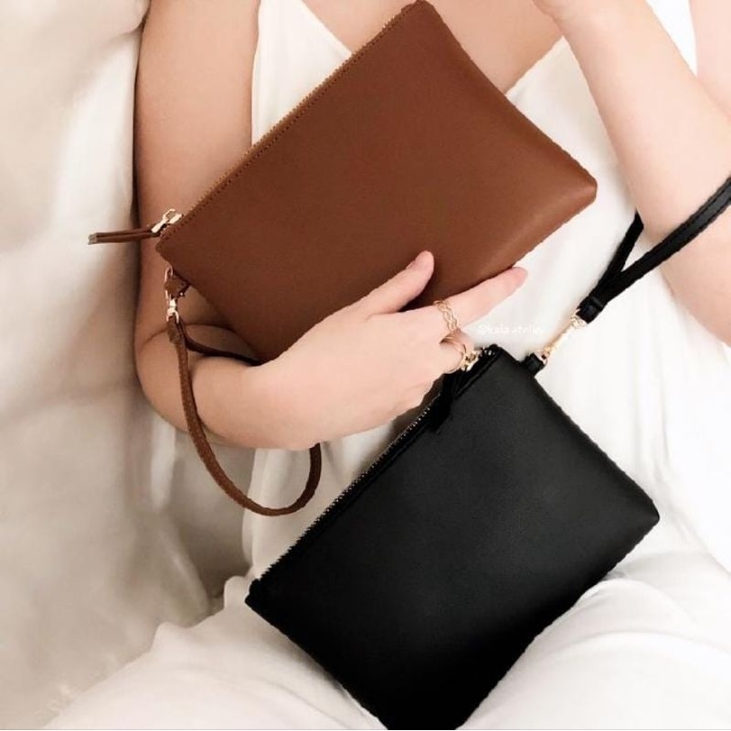 Dompet Clutch Dompet wanita pria Pouch polos