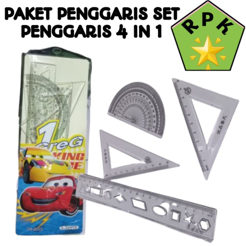 

Penggaris set isi 4 paket 4 IN 1 ATK