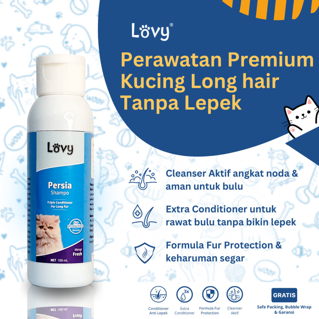 Shampo Kucing Persia Anggora Shampo LOVY 100 ML