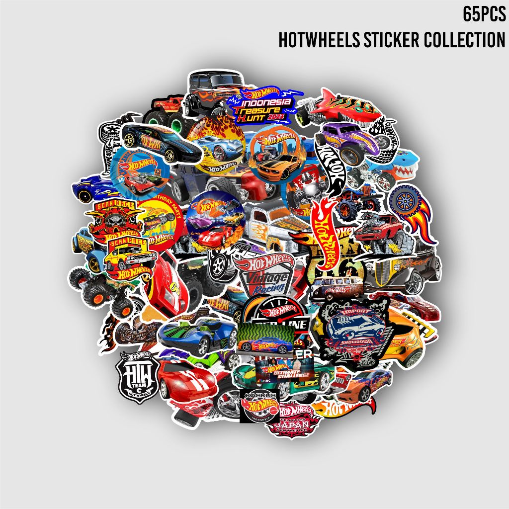 

65 PCS Sticker Hotwheels - Stiker Pack Mobil Hotwheels