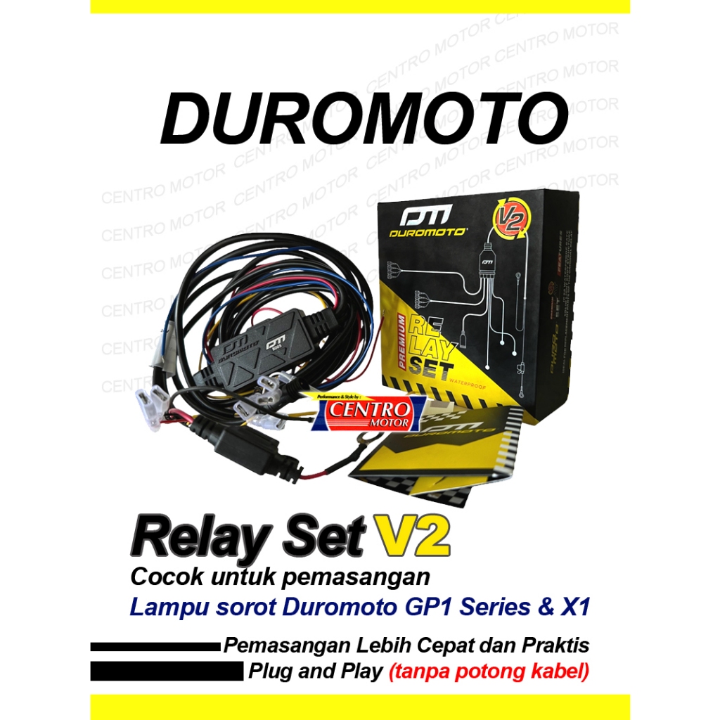DUROMOTO RELAY V2.Cocok untuk lampu sorot Duromoto tipe GP1 Series dan X1