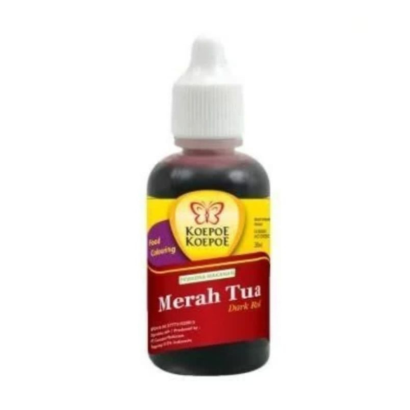 

Pewarna Makanan Koepoe Koepoe 30ml, 12 variant warna - Merah Tua
