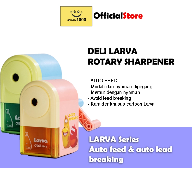 

Deli Larva School Rotary Pencil Sharpener/ Rautan Putar Pensil E0641L